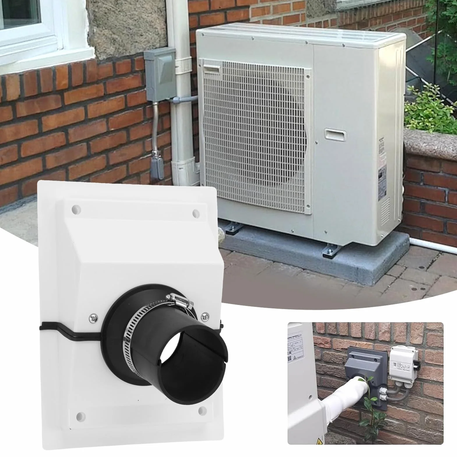 Zestaw Przewodów Penetracyjnych HVAC Osłon do Mini Klimatyzatorów Split Plastik 9,06x6,69 Cala Biały