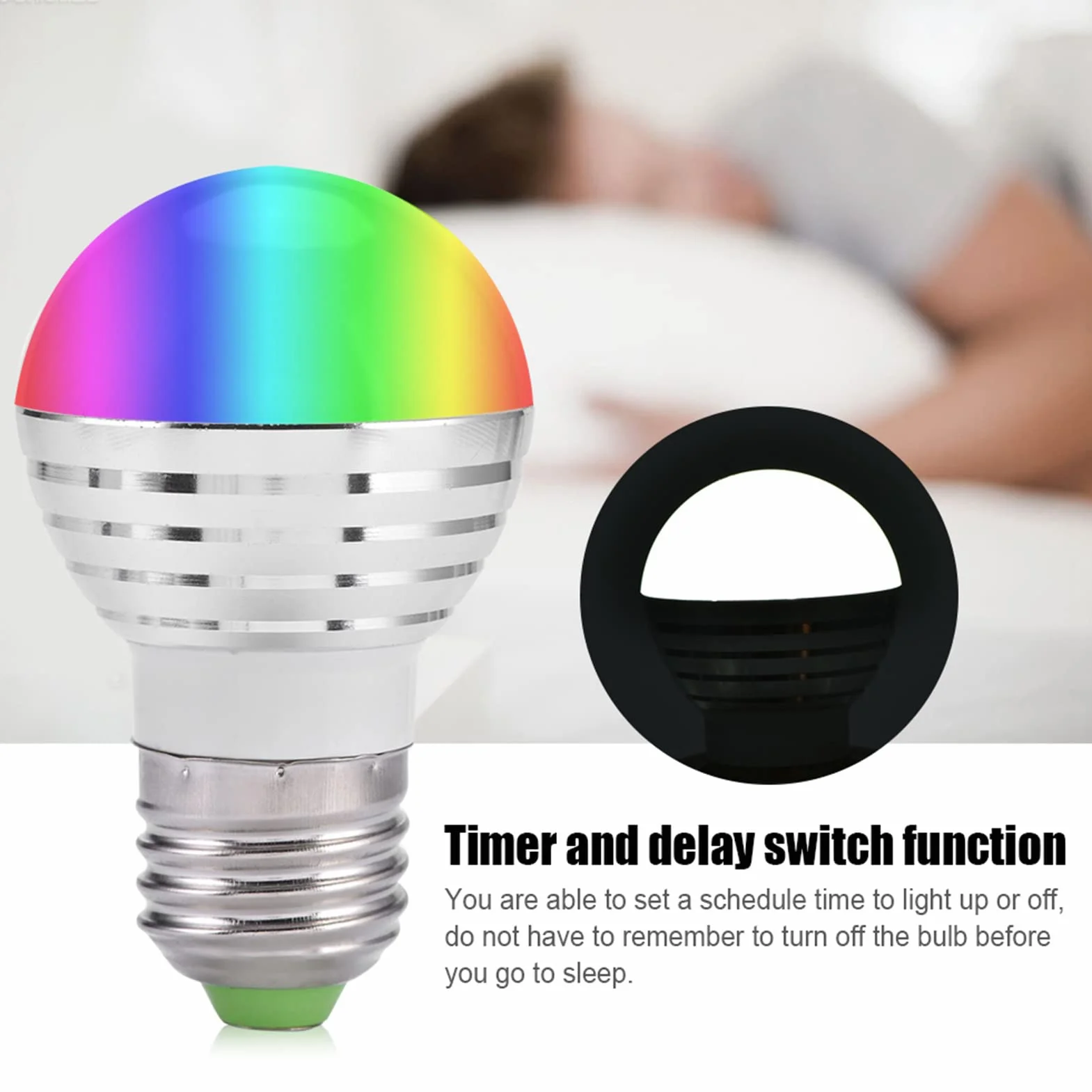 Żarówka LED RGB Zmieniająca Kolor świecy, z Zestawem Pilota, Odpowiednia do Korytarzy, Hoteli, Barów, Kawiarni, E27 3W