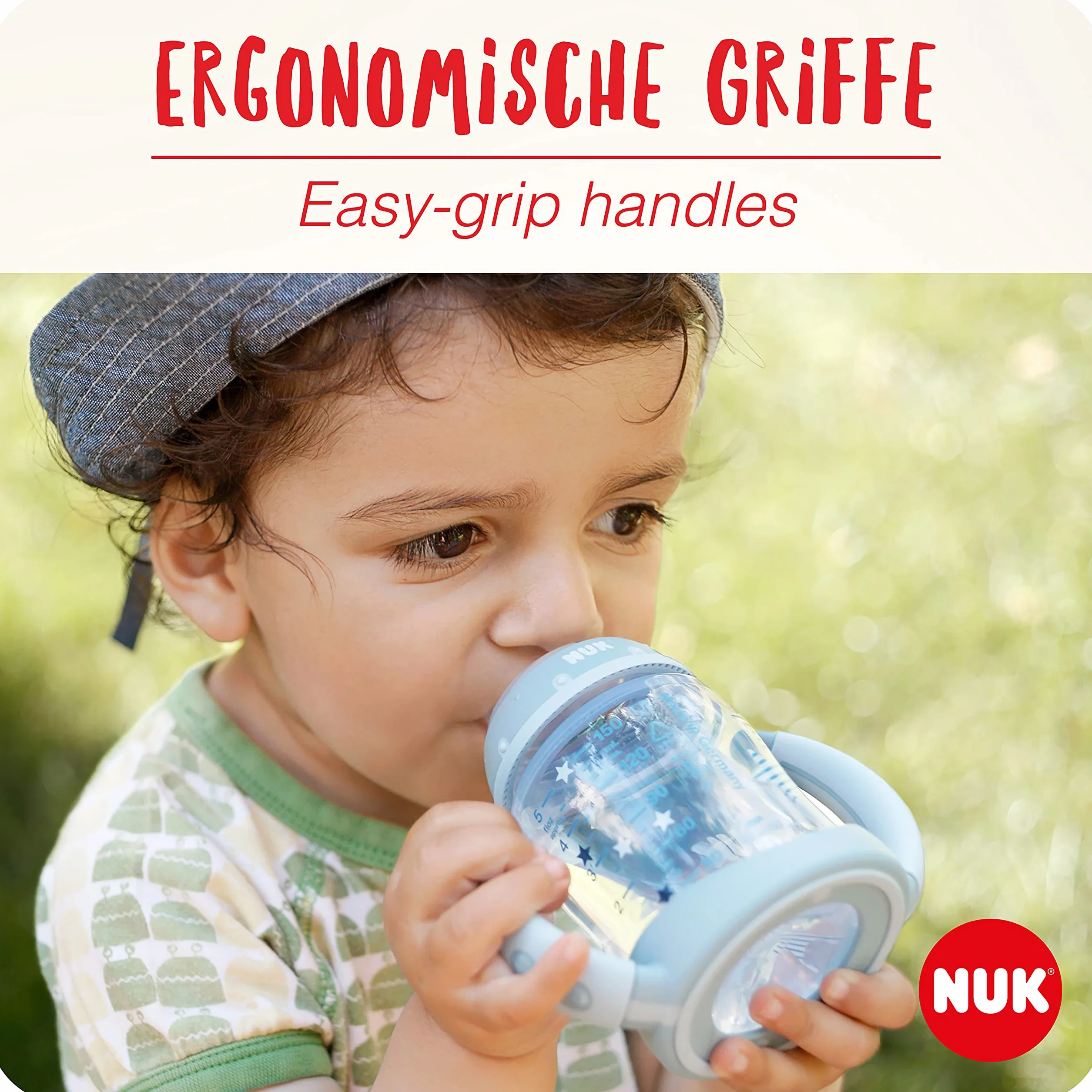 Kubek niekapek NUK First Choice Learner Cup | 6-18 miesięcy | Wskaźnik kontroli temperatury | Nieprzeciekający silikonowy dzióbek | Odpowietrznik antykolkowy | Bez BPA | 150 ml | Winnie (różowy)