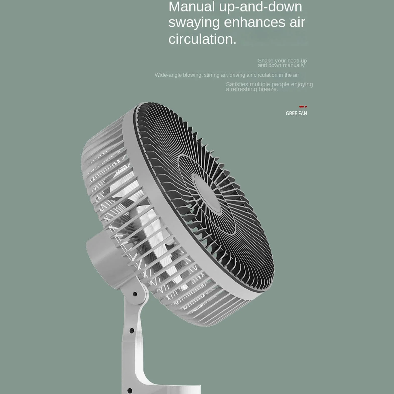 Wentylator Oscylacyjny 3-Biegowy Silny Przepływ Powietrza USB Wtyczka z | Duży Wentylator do Garażu, Biura, Patio, Sklepu, Akademika, Łazienki, Pokoju, Domu