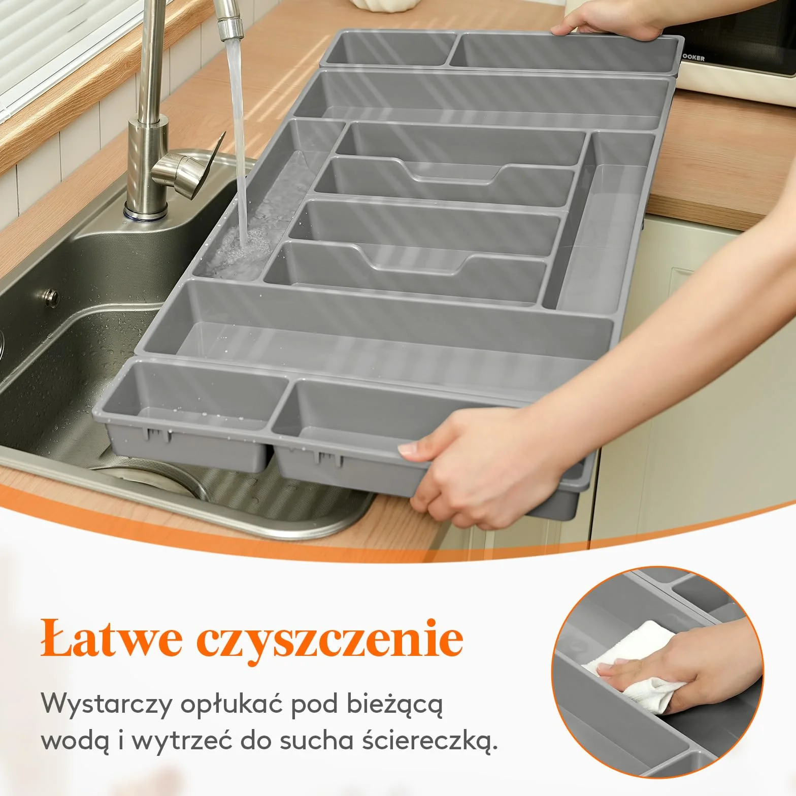 Lifewit Pojemnik na sztućce, wkład na sztućce 816 x 420 mm, do szuflady 90, zdejmowany uchwyt na przybory kuchenne, uchwyt na sztućce z tworzywa sztucznego, wkład do szuflad, organizer kuchenny na