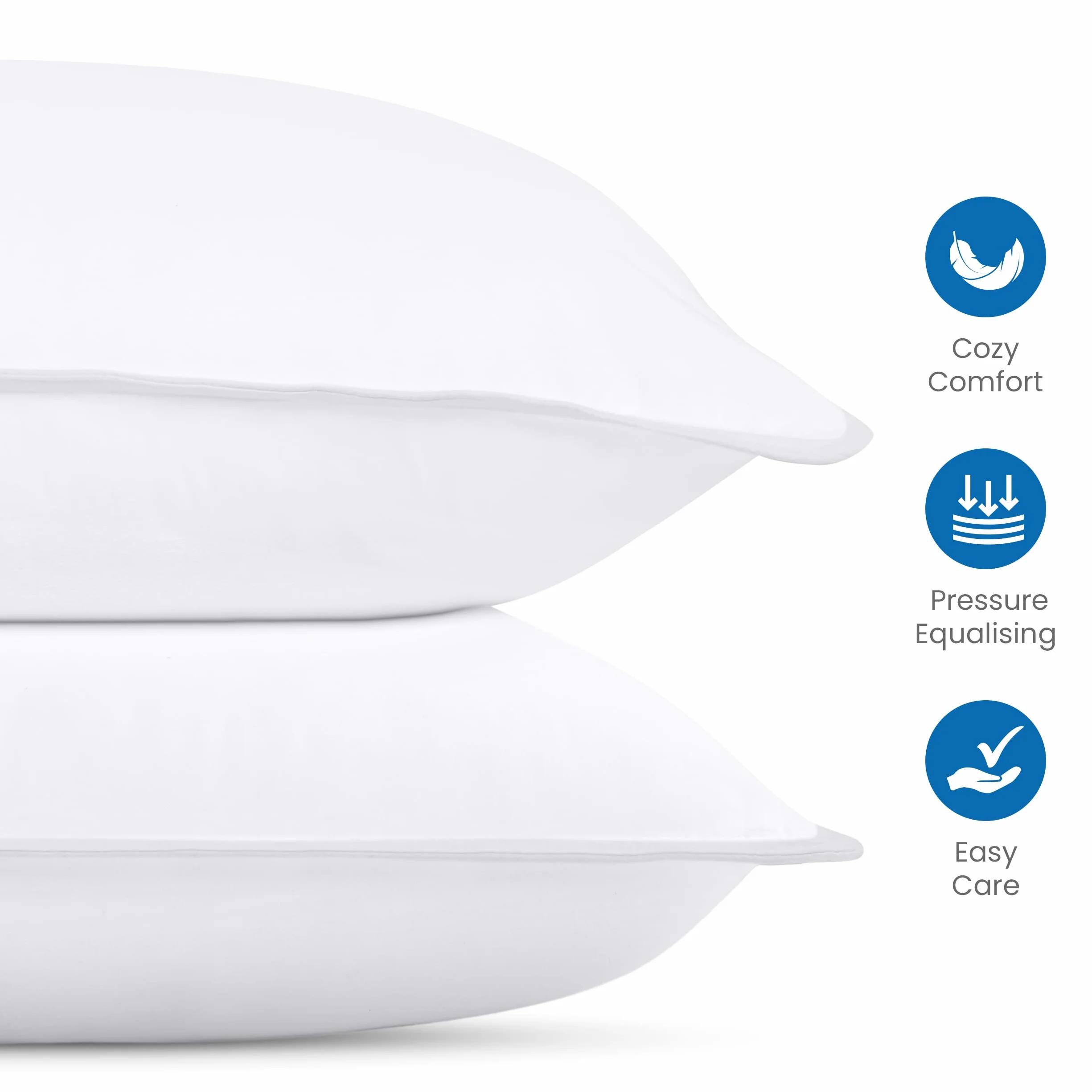 Utopia Bedding Premium Poduszki Łóżkowe (Zestaw 2 szt.), 50 x 70 cm Luksusowe Pluszowe Poduszki do Spania dla Pleców, Żołądek i Spiących na Boku (Bialy)