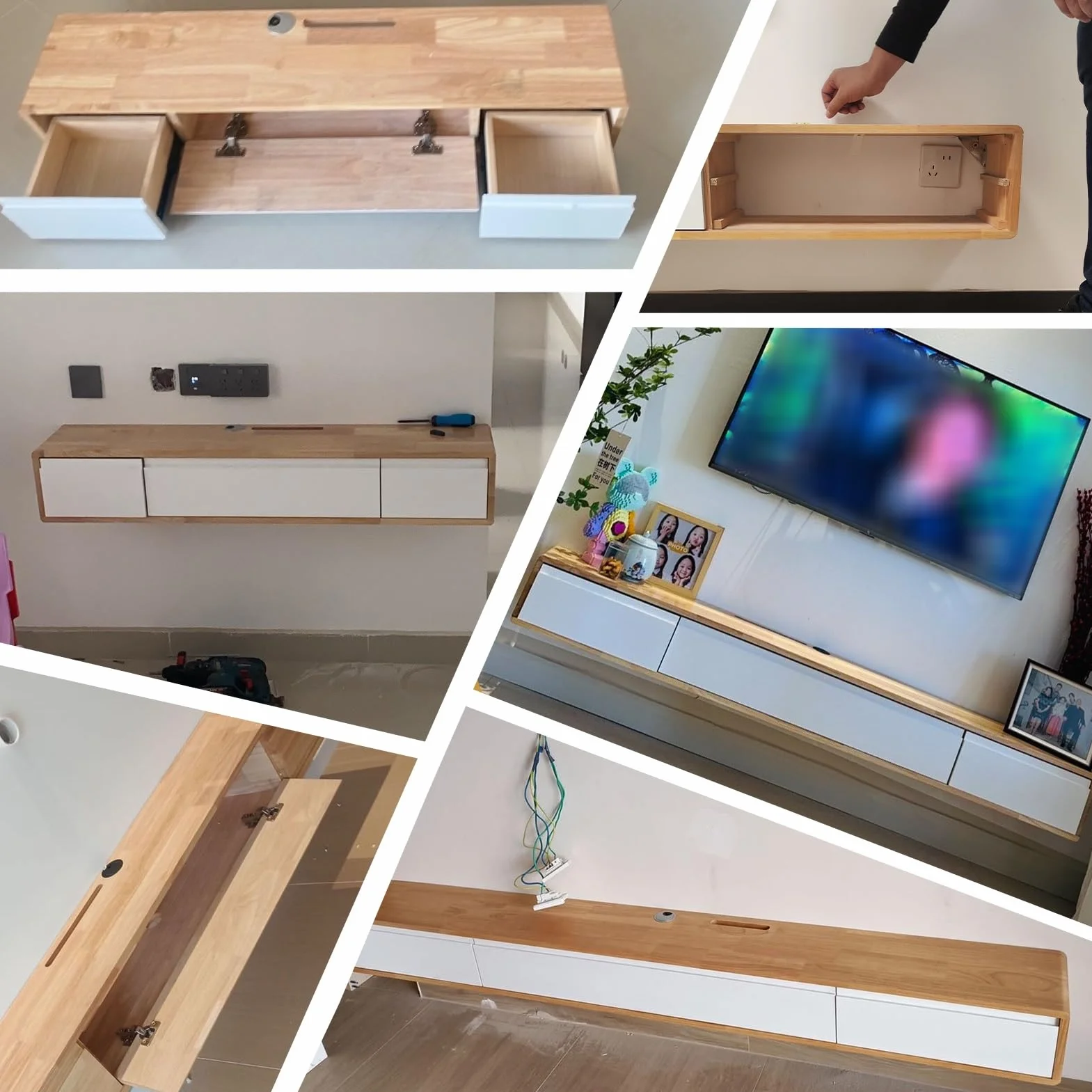 Naścienna szafka pod telewizor mały apartament rozrywka półka z szufladami do przechowywania nowoczesna podstawka pod telewizor do salonu i sypialni 160 cm biała konsola multimedialna