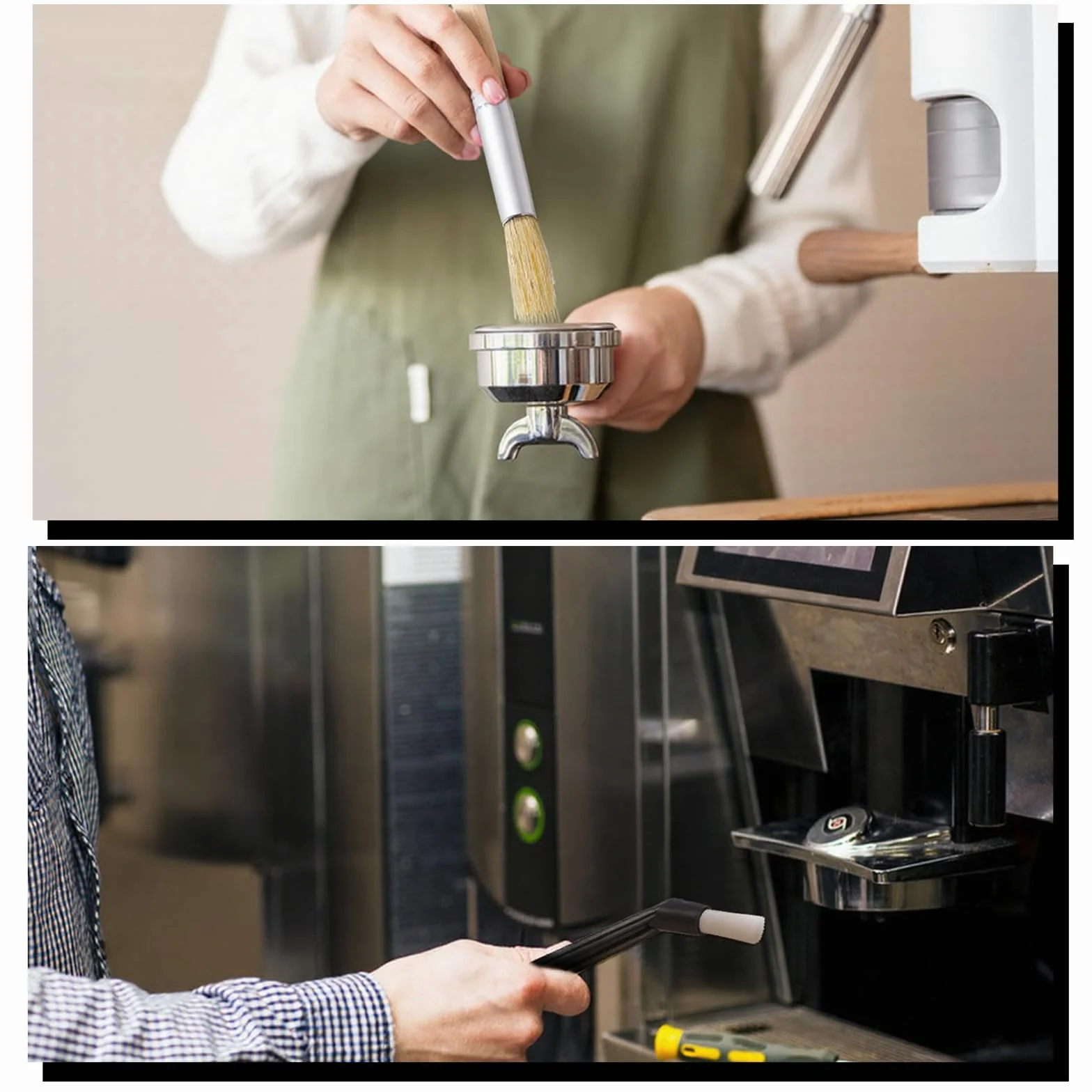 Nylonowy pędzel do kawy, sitko do ekspresu do kawy, 5 sztuk, zestaw pędzli barista, drewniany uchwyt, szczotka do kawy, narzędzie do czyszczenia espresso do młynka do kawy, czyszczenie ekspresu do