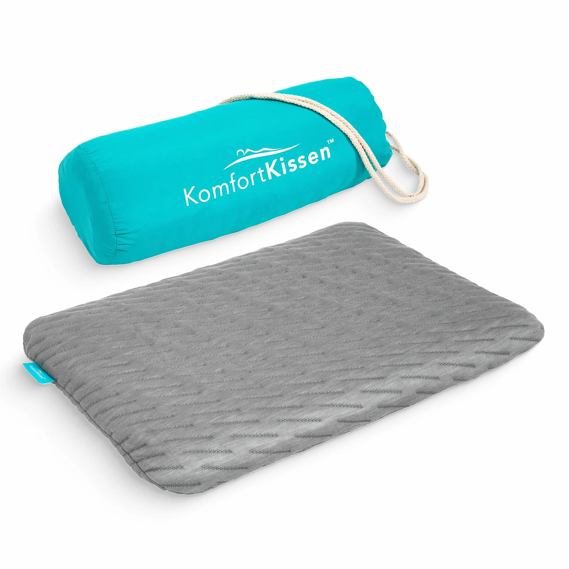 MKS Poduszka ortopedyczna dla dzieci 40x60x5 cm z pianką Memory Foam – Płaska i Ergonomiczna – W zestawie poszewka z bambusa i torebka do przenoszenia – Poduszka pod głowę dla dzieci od 3 lat