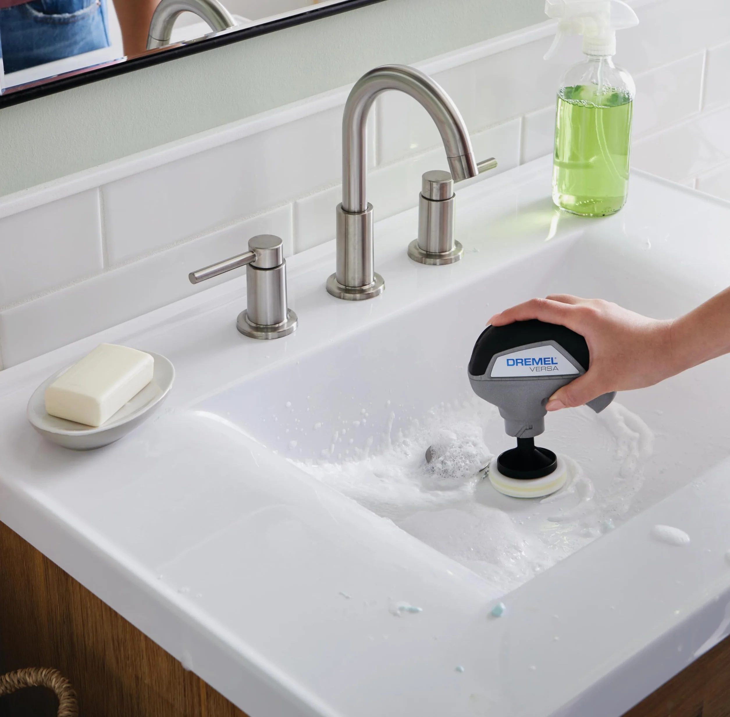Dremel Versa PC360-5 zestaw 5 podkładek z gąbki do czyszczenia wielu powierzchni, do użytku w kuchni, gospodarstwie domowym i łazience, kompatybilne z Versa Power Scrubber Tool, 5 szt