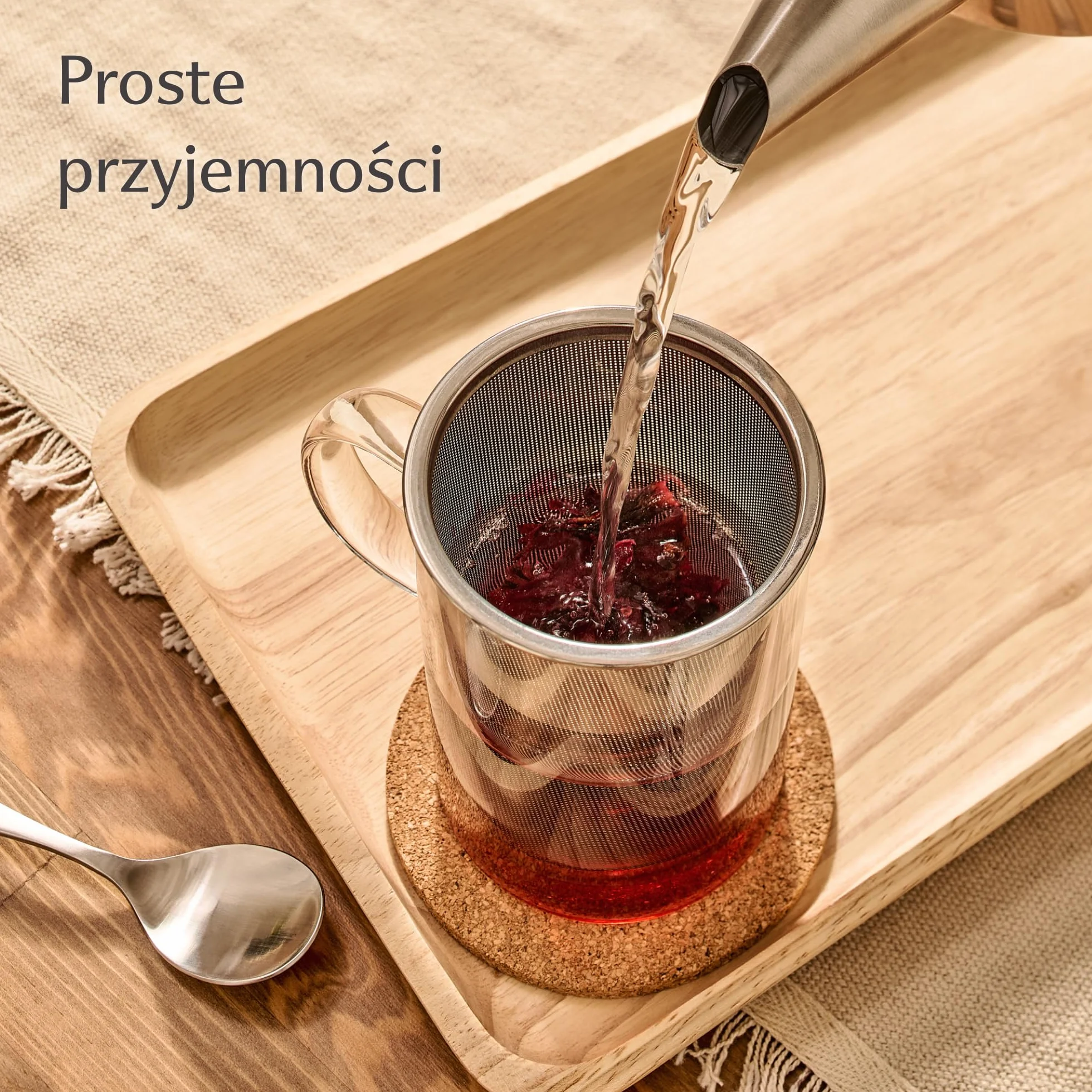 Cosumy Filiżanka do Herbaty z Pokrywką i sitkiem - Szklanka do herbaty z sitkiem i podstawką 400 ml - Duża filiżanka do herbaty ze szkła borokrzemowego - Filtr o drobnych oczkach