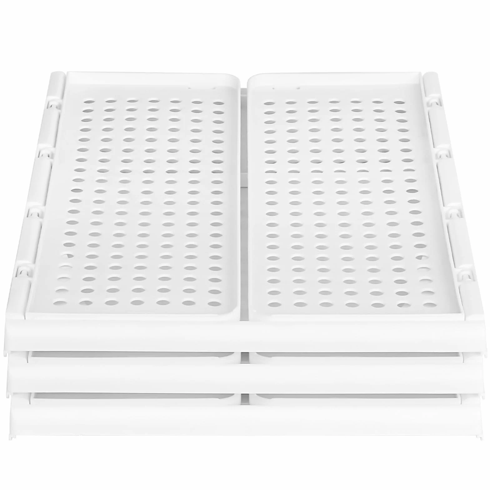 Zestaw 4 szuflad zajmujących mało miejsca - organizer do układania w stos, szuflada z tworzywa sztucznego, torba do przechowywania, na kołdry i zabawki 33,5 x 43 x 56 cm, (2 szt.) Biały