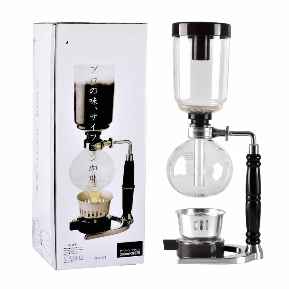 Ekspres do kawy syfonowy, ręczny zestaw filtrów do kawy, odporny na ciepło próżniowy szklany ekspres do kawy