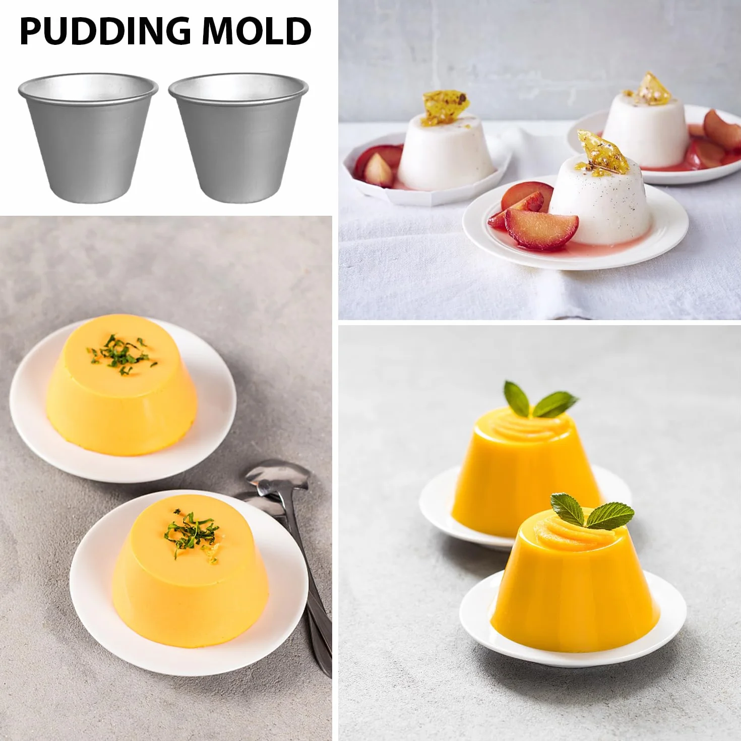 5 sztuk foremek do puddingu, galaretki, nieprzywierające formy do ciast, niezależne foremki do pieczenia, mini talerze do puddingu, odpowiednie do pieczenia i robienia deserów.