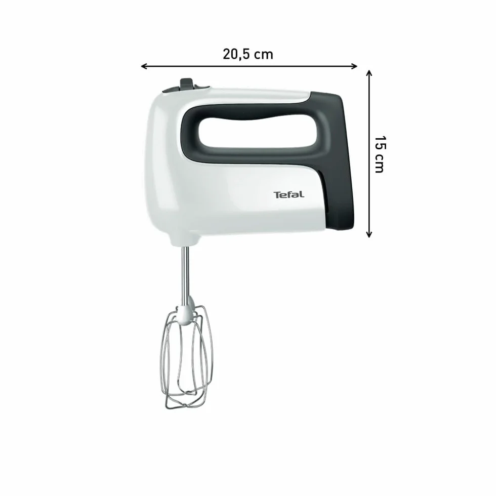 TEFAL Prep'Mix+ HT4611 Mikser ręczny, 500W, 5 prędkości, Funkcja Turbo, Końcówka blendująca do zup i puree, Mieszadła ze stali nierdzewnej