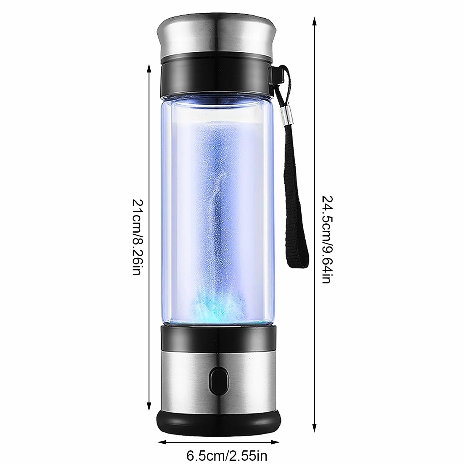 Przenośny generator wody wodorowej do wody pitnej, technologia SPE PEM, jonizator wody, generator butelek z wodorem, jonizator USB, maszyna do wody wodorowej i producent (350 ml, biały B)