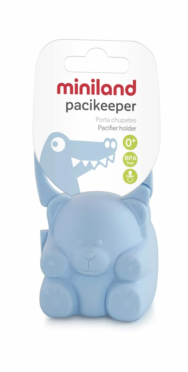Miniland uchwyt na smoczek z uchwytem w kształcie niedźwiedzia - PacIKEEPER AZURE