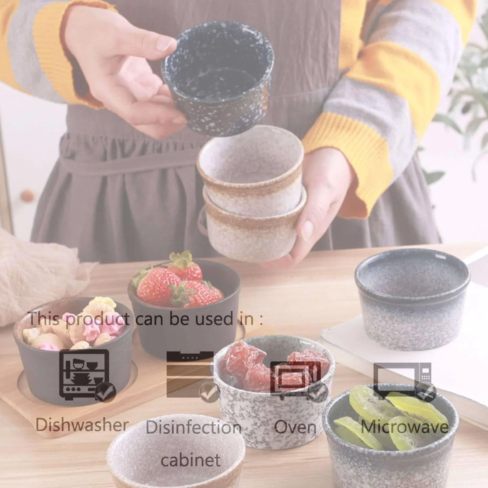 Kokilki Zestaw, 120ml, Kokilki Creme Brulee, Suflet Naczynia Do Pieczenia, Oddech Ramekins, Kokilki Do Beztłuszczowej Frytkownicy-szary i niebieski-Zestaw 8