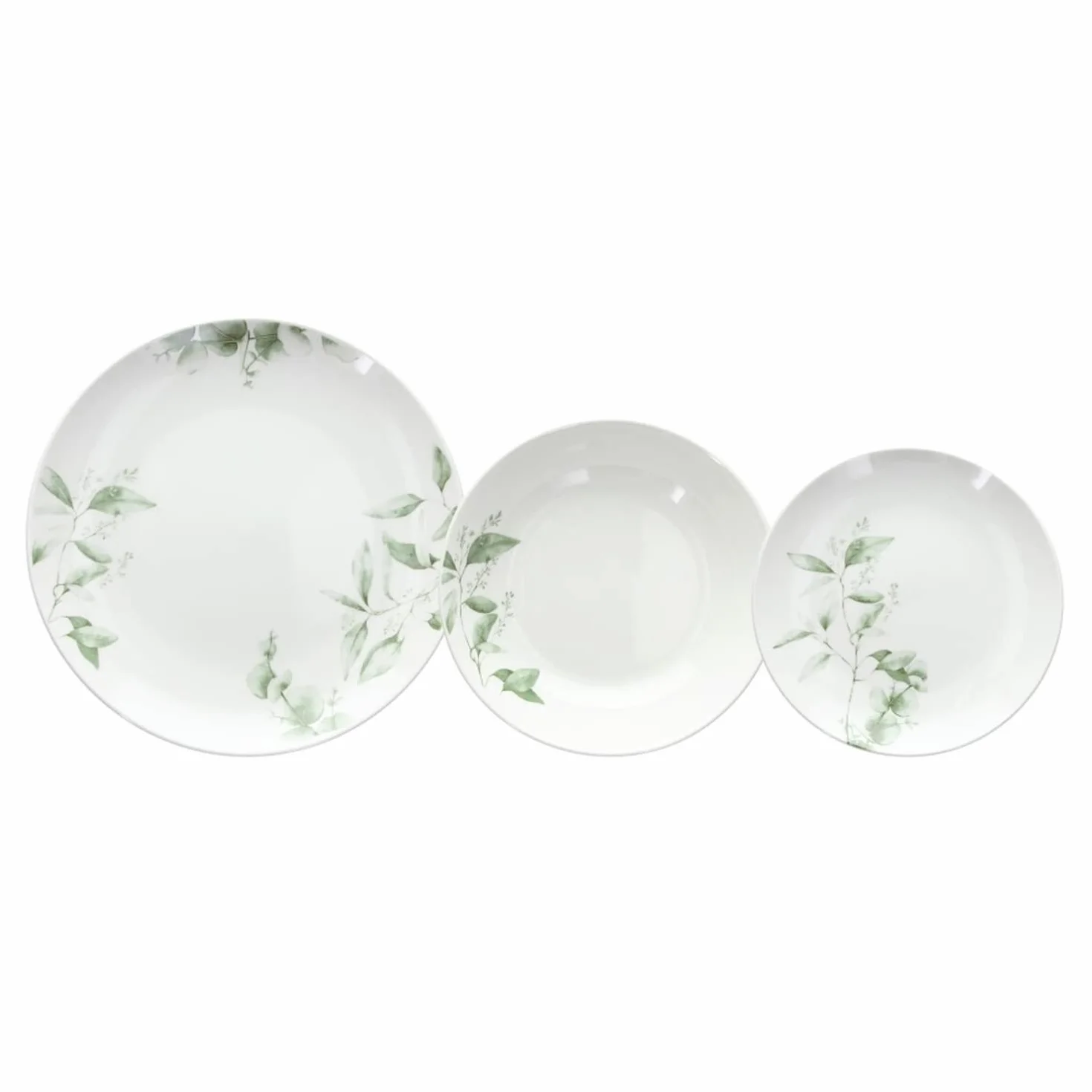 Naczynia stołowe 18 Kawałki Liście Porcelana 1 cm