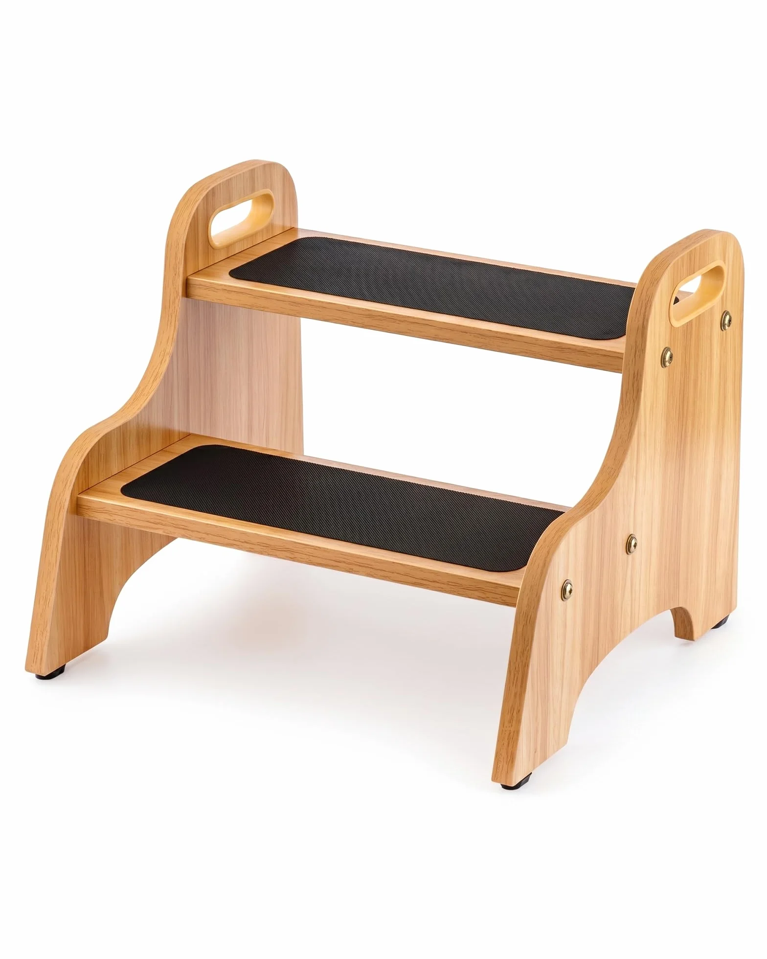 StrongTek Wood 2 podnóżek dla dzieci z antypoślizgową powierzchnią do chodzenia, przenośnymi uchwytami, antypoślizgowymi podkładkami na stopy i 160 kg. Pojemność: wielofunkcyjna podpórka do dużych