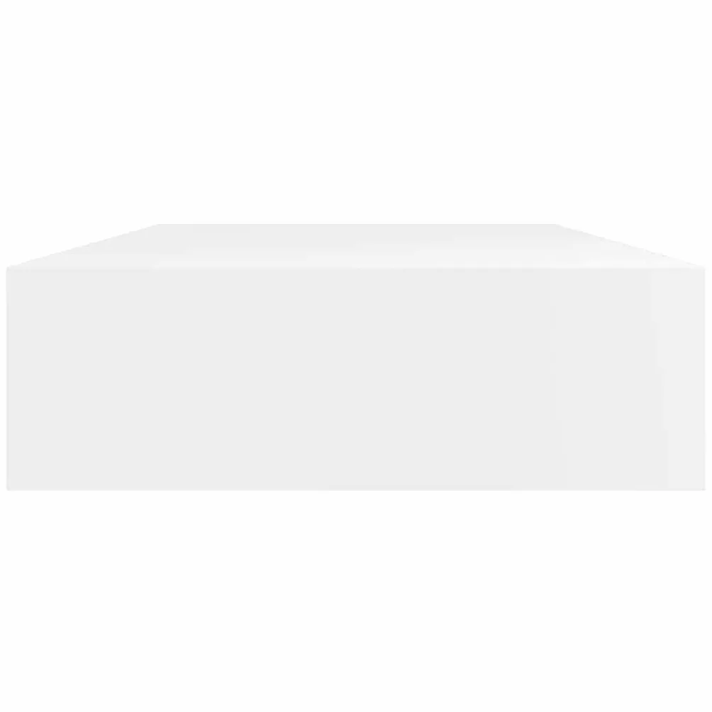 Regał ścienny z szufladą MDF, biały, 80 x 25 x 8 cm, regał wiszący, niewidoczny system montażu na książki, dekoracja, porządek, półka ścienna o wadze 5 kg