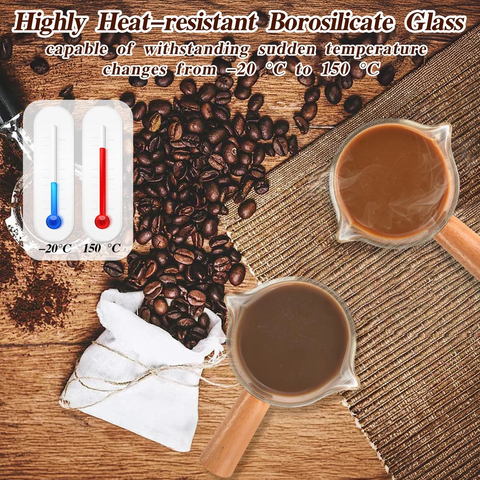 4 sztuki filiżanek do espresso z drewnianym uchwytem, szklana szklanka pomiarowa z podwójnym odpływem i podwójną skalą, szklanki do espresso, akcesoria do espresso, filiżanki z odpływem w kształcie V