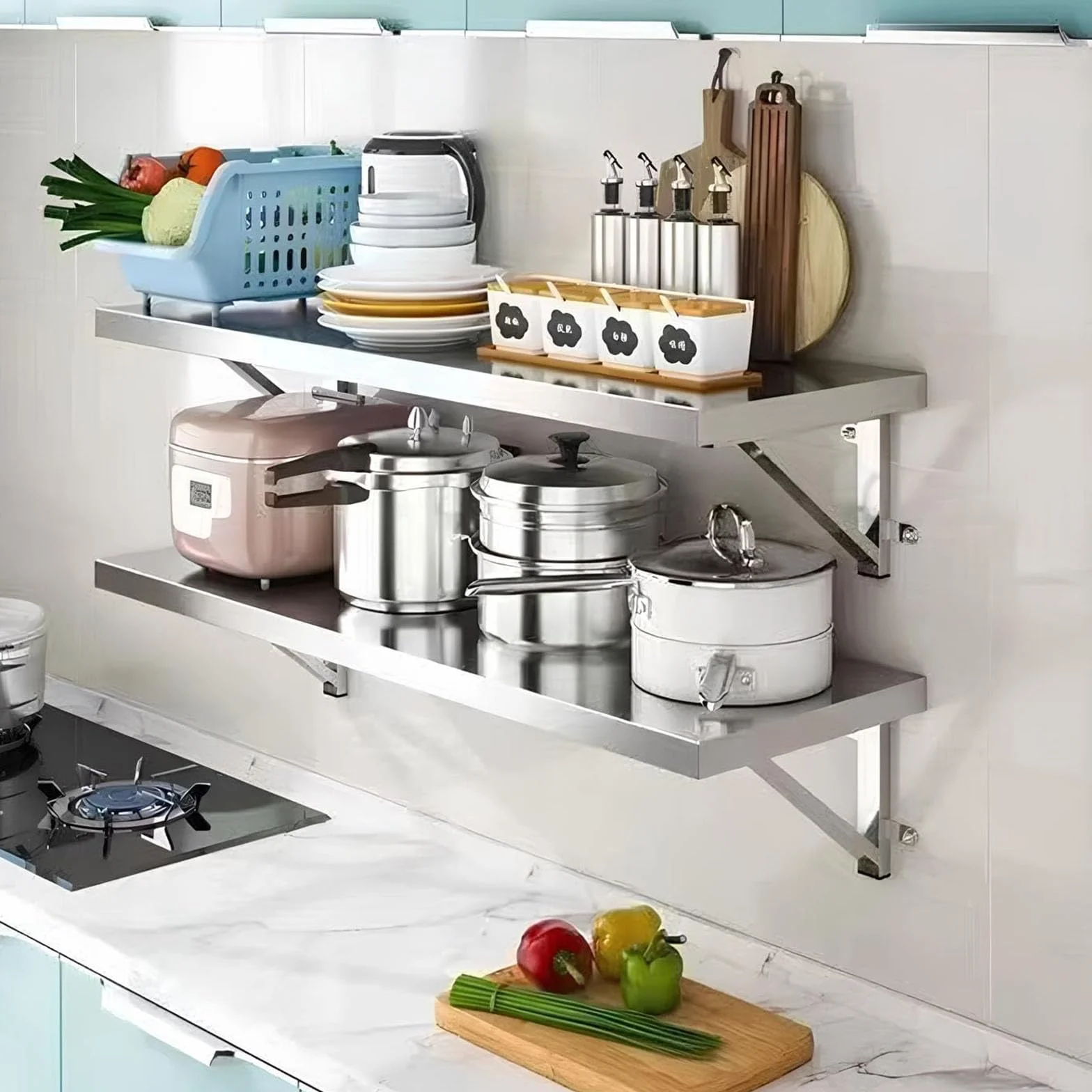 Montowany na ścianie składany stół 60 x 35 cm ze stali nierdzewnej stół kuchenny do jadalni oszczędność miejsca stojak do dziurkowania uniwersalna półka ścienna do użytku domowego i biurowego