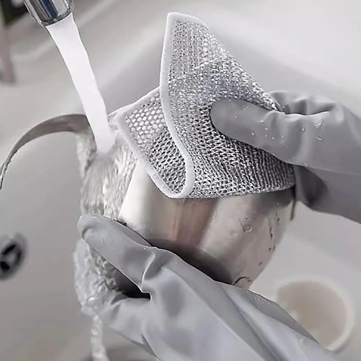 6 sztuk ścierek do naczyń z metalicznego drutu, kwadratowe ściereczki do naczyń, wielofunkcyjne ściereczki do czyszczenia, narzędzia kuchenne, ściereczki do naczyń, wielokrotnego użytku miękkie