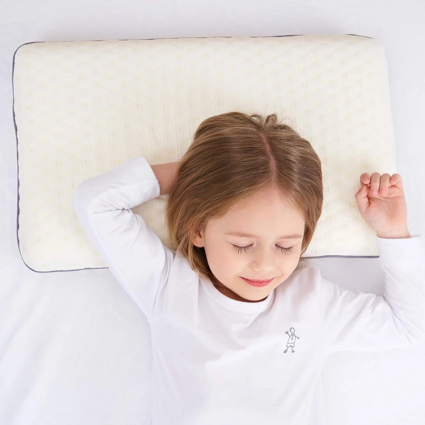 Poduszka Dziecięca, Biały, 3-10 lat, z Pianki, Pamięć Kształtu, Hipoalergiczny, Płaski