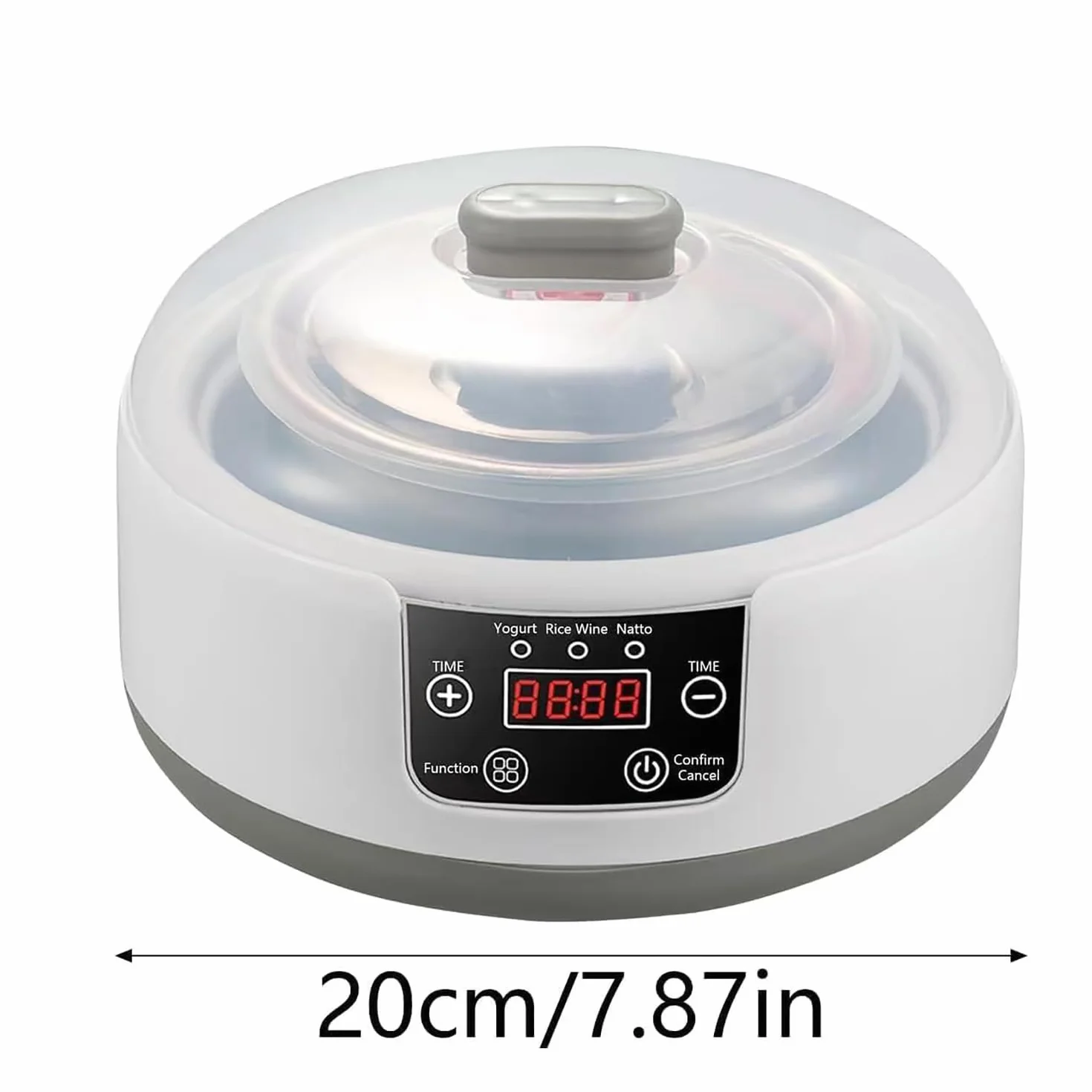COYEUX Automatyczny ekspres do jogurtu 1,2 l/1,6 l, z wyświetlaczem LED i timerem, wkładka ze stali nierdzewnej, automatyczna regulacja stałej temperatury, do domowego jogurtu organicznego, natto
