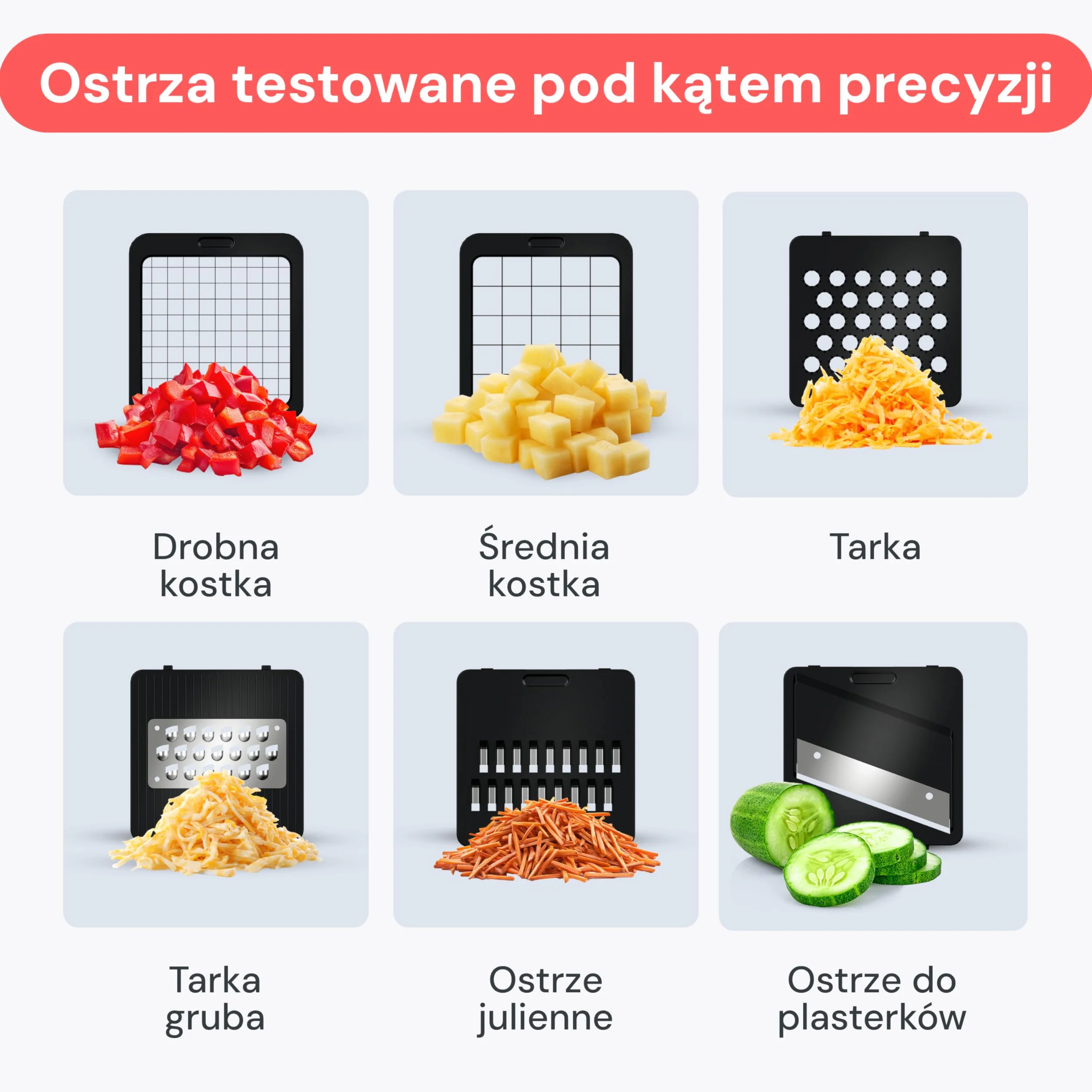 Rozdrabniacz i Mandolina do Warzyw - Krajalnica do Warzyw - Siekacz i Kostka do Cebuli Ziemniaków Sałatka - Narzędzia i Gadżety Kuchenne (Kompaktowa 6-w-1 Biała)