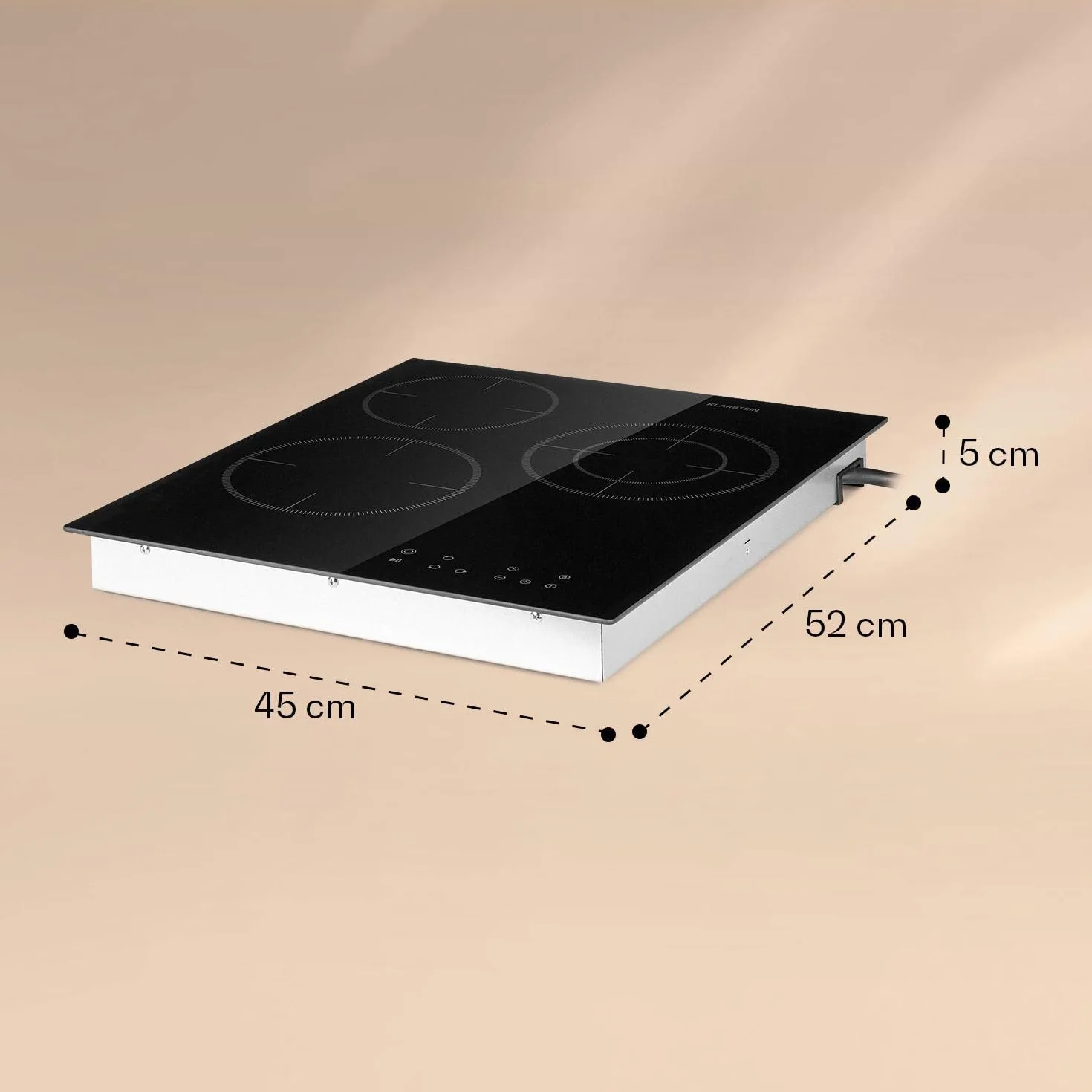 Klarstein Virtuosa 3 Slim płyta ceramiczna 5000 W 3 pola grzejne timer blokada przed dziećmi