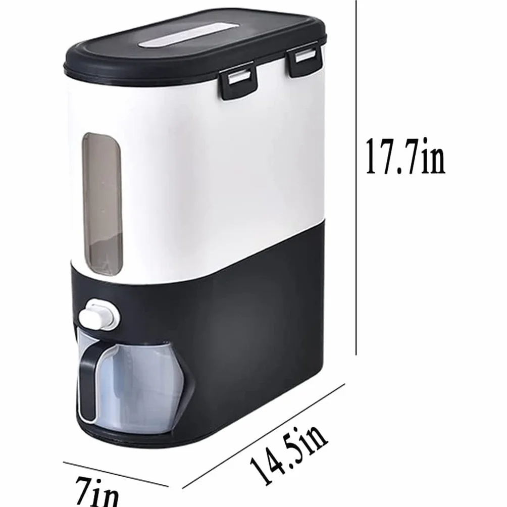 Dozownik Płatków Kukurydzianych Dozownik zbóż blat, spiżarnia ryżowa Duży Healtight Grain Dispenser Container One-Click Household Household Hermetyczny (Color : Blue-15kg)