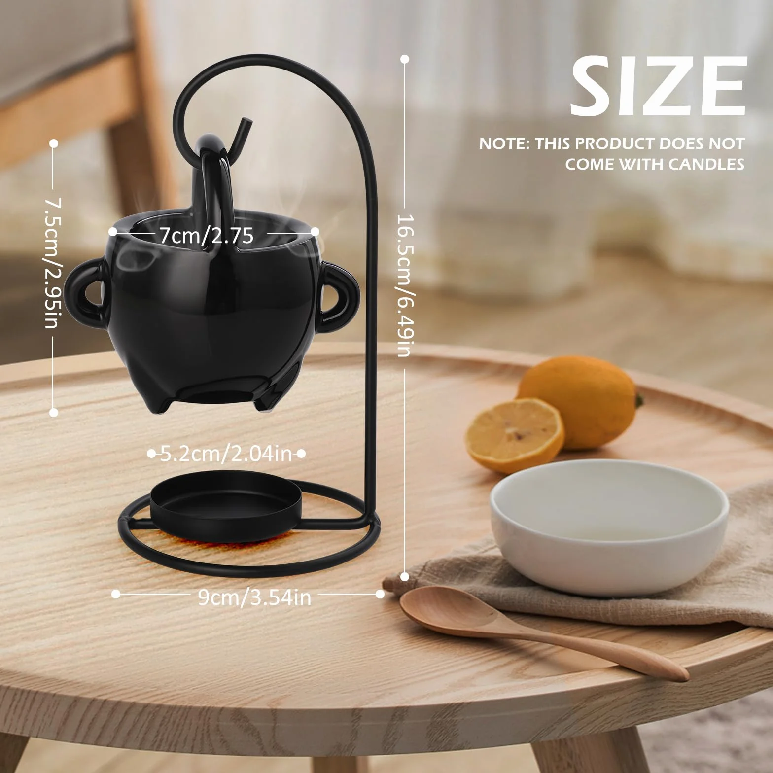 WD&CD Wiszący kotwicowy palnik do wosku topiącego z ceramicznego kotła, ceramiczny świecznik na podgrzewacze, palnik do olejków eterycznych, aromaterapia, świecznik do sypialni, ozdoba domu, kolor