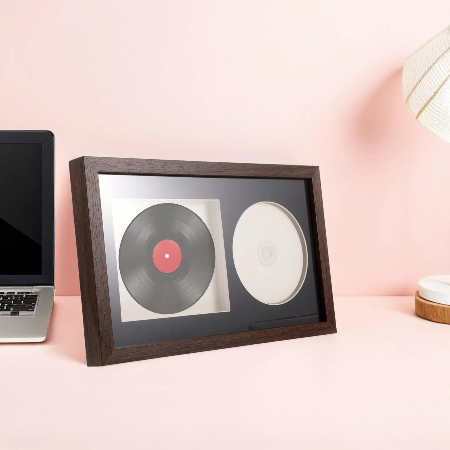 Drewniana Ramka Do Winylowych Płyt z Szybkim Zwolnieniem Stojak i Półka Albumy CD Do Ekspozycji Biurko i Ścianę Półka Kolekcji Muzycznej