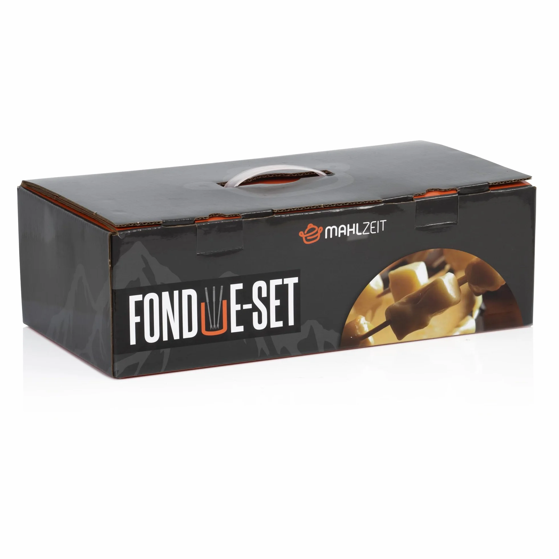 Zestaw do fondue z żeliwa spiżowego Mahlzeit dla 6 osób | 2 litry | Zestaw do fondue 13-częściowy z palnikiem i widelcami | Zestaw do fondue, zestaw do serowego fondue, zestaw do mięsnego fondue