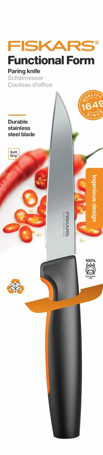 Fiskars Nóż do skrobania, Functional Form, Długość całkowita: 23 cm, Japońska stal nierdzewna/ tworzywo sztuczne, 1057542