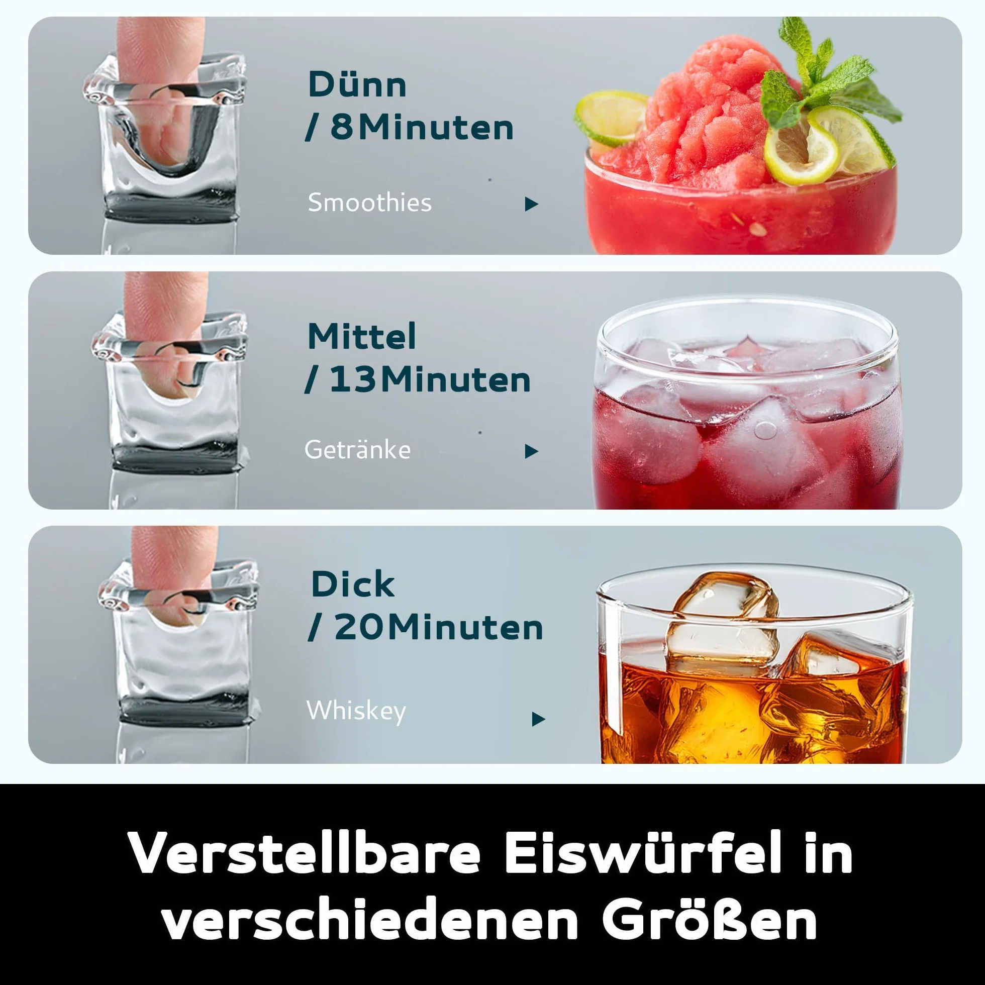 EUHOMY Maszyna do lodu 15 kg/24h samoczyszcząca 1,5 l czarny