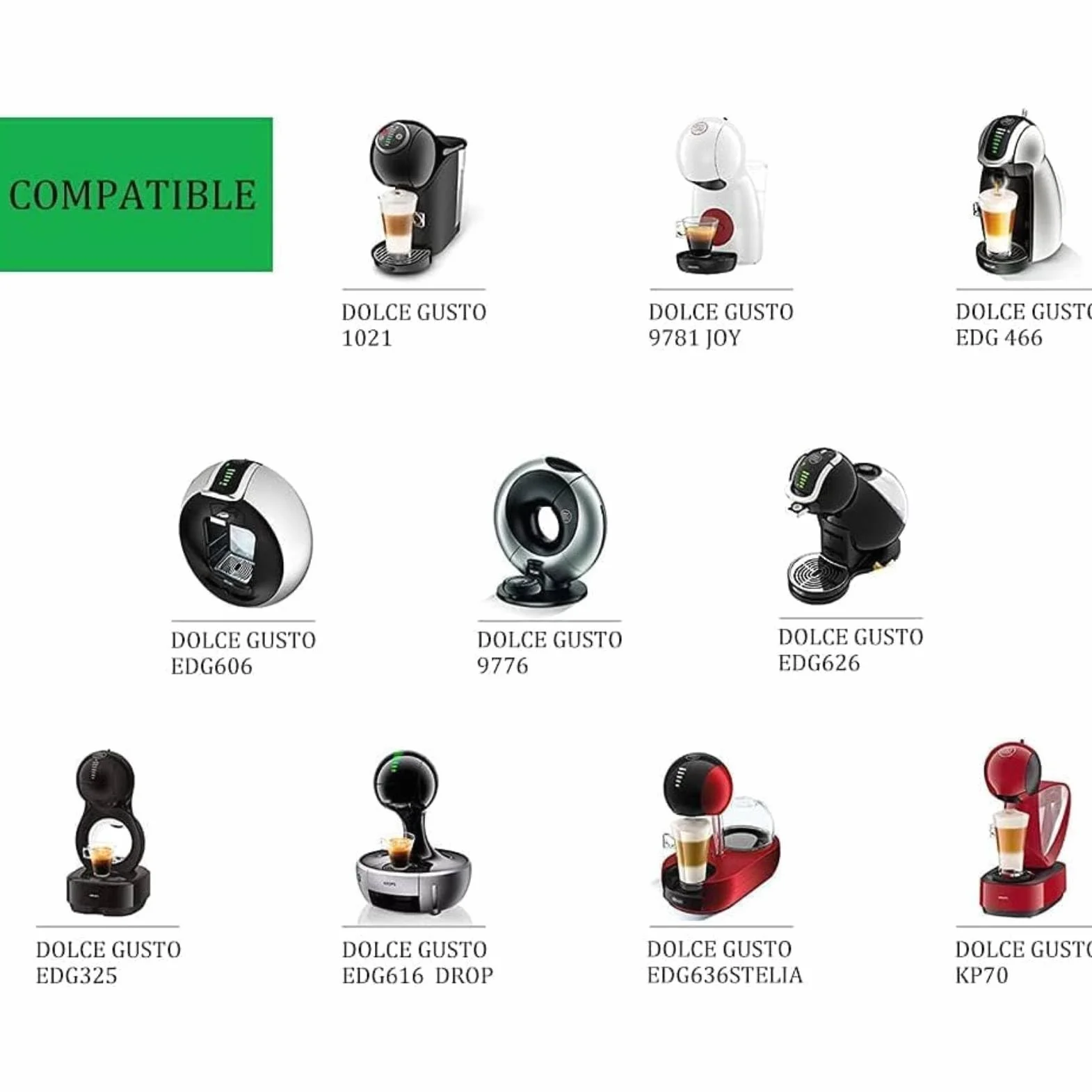 i Cafilas Kapsułka do kawy wielokrotnego użytku z filtrem do kawy nadaje się do Dolce Gusto, z łyżeczką do kawy, szczotką.