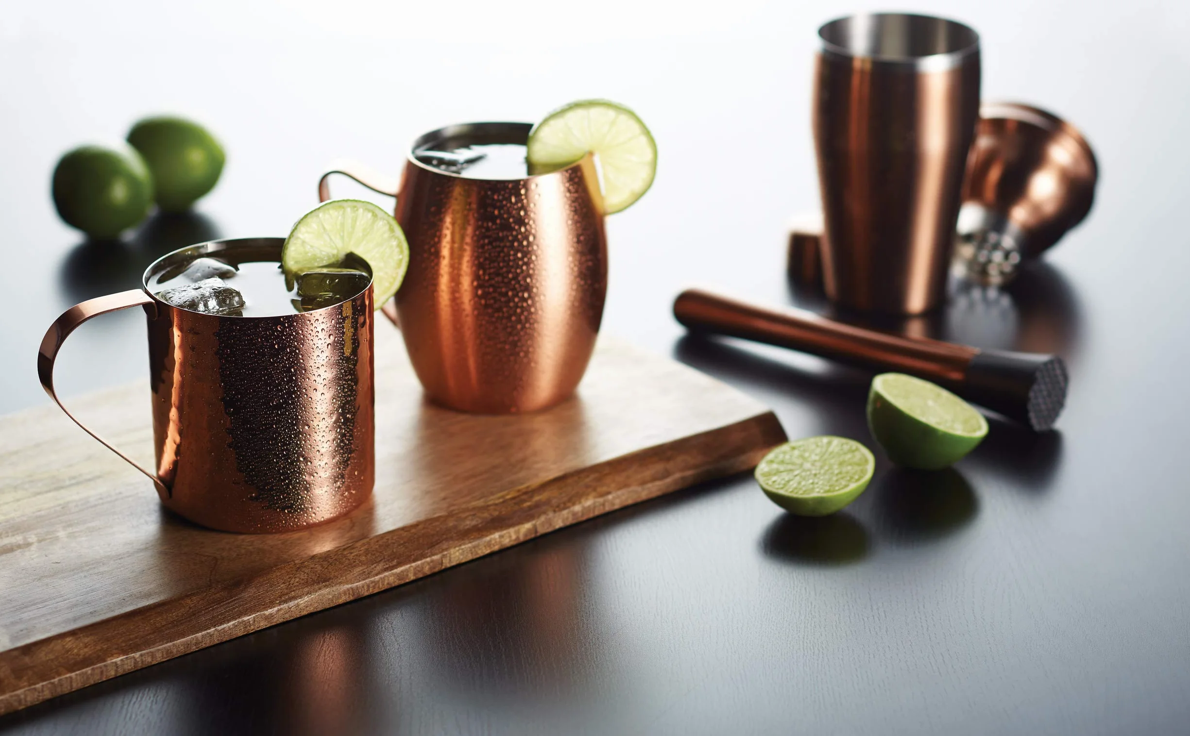 BarCraft BCLLMULE Moscow Mule kubek z młotkowanym miedzianym wykończeniem, stal nierdzewna, 550 ml, brązowy