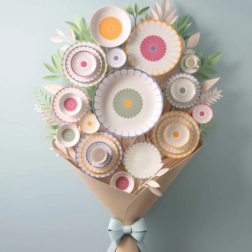 Villeroy & Boch - Fleur couleur talerz do serwowania duży wielokolorowy, można myć w zmywarce i używać w kuchence mikrofalowej, półmisek, taca, kwiatowy wzór, talerz na przekąski, porcelana Premium