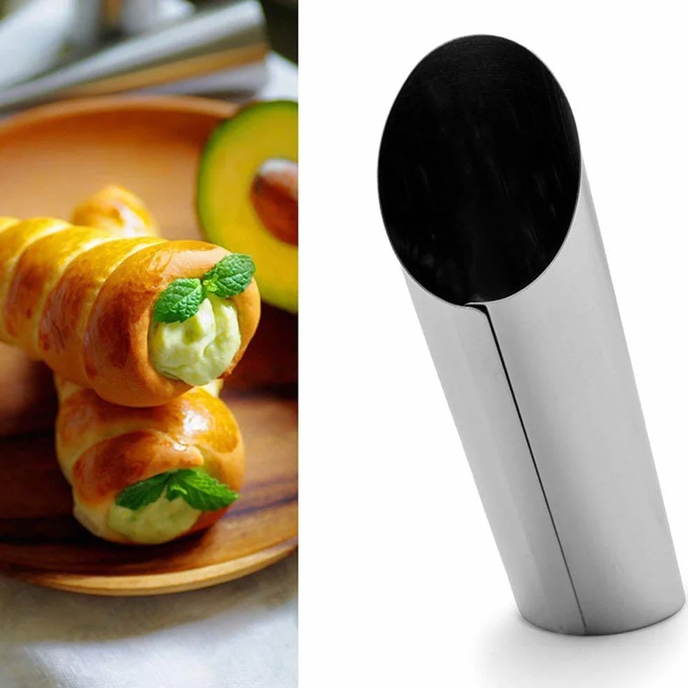 YIQI CannoliTubes ze stali nierdzewnej, kremowy, róg, śruby, kształt półksiężyca, DIY, anoda, spirala, ciasto, pieczenie, cannoli, tubki, 12 sztuk