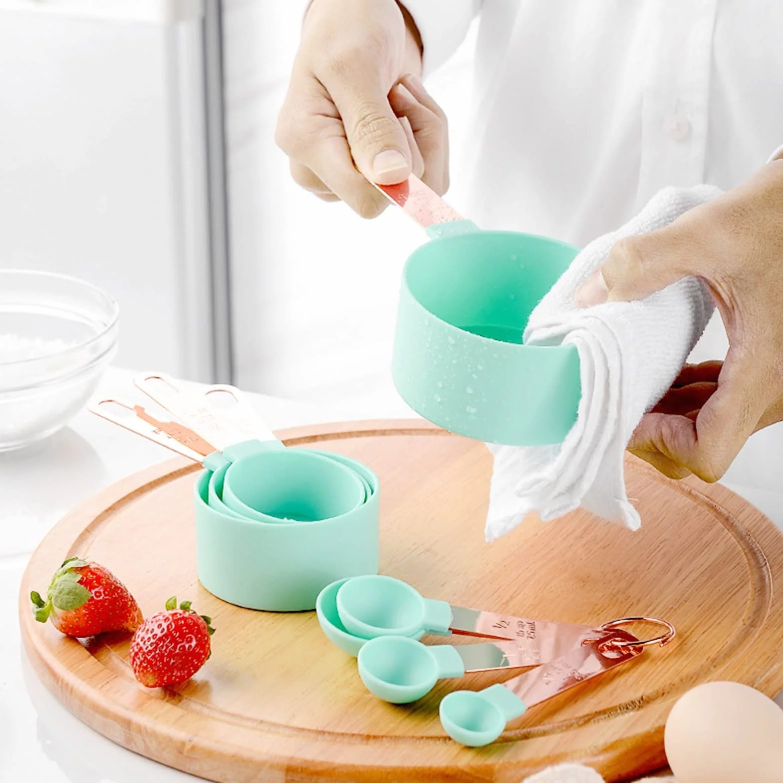 Pieczenie w kuchni Akcesoria kuchenne Zestaw miarek do kawy i herbaty Trwały kubek miarowy ze stali nierdzewnej Zestaw narzędzi pomiarowych (kolor: duży2) (duży1)