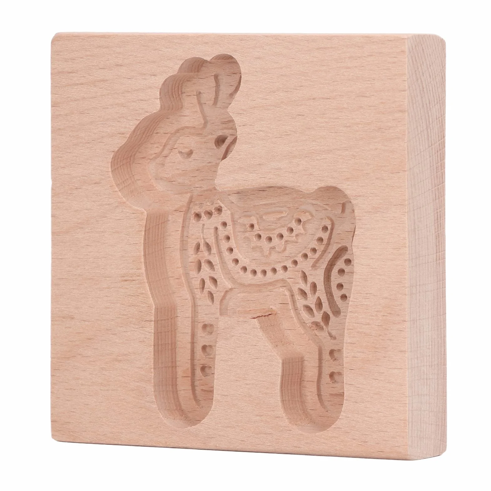Drewniane foremki do ciastek, herbatniki, Rzeźbione drewniane Kuchnia Pierniki Ciasteczka Prasa Stempel Formy wytłaczania Little Fawn