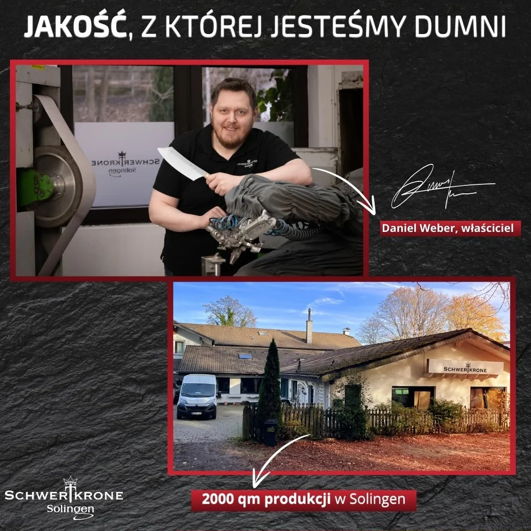 Schwertkrone Solingen Premium Santoku nóż szefa kuchni, ostrze 15 cm, uchwyt z drewna oliwkowego, idealny do mięsa i warzyw – nóż Santoku