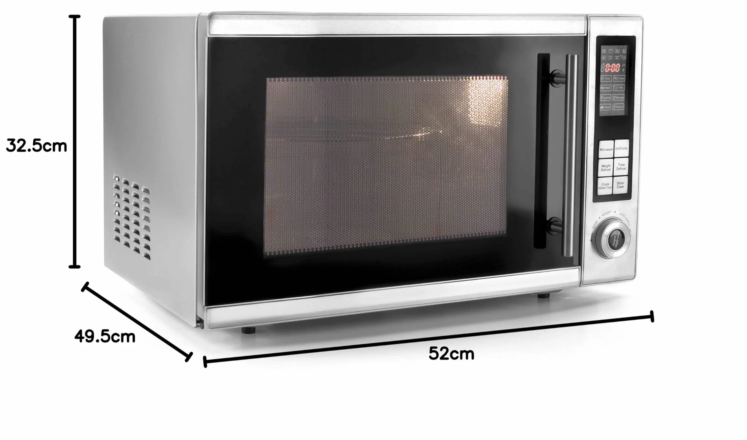 Lacor 69330 Kuchenka mikrofalowa z obrotowym i grillem, 30 l, srebrna