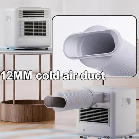 Przenośny klimatyzator z 3 wężami, silne chłodzenie wiatrem w stylu Jet-Style do małych pomieszczeń, panel dotykowy i szeroki przepływ powietrza 180, bez instalacji okiennej, do sypialni/biura