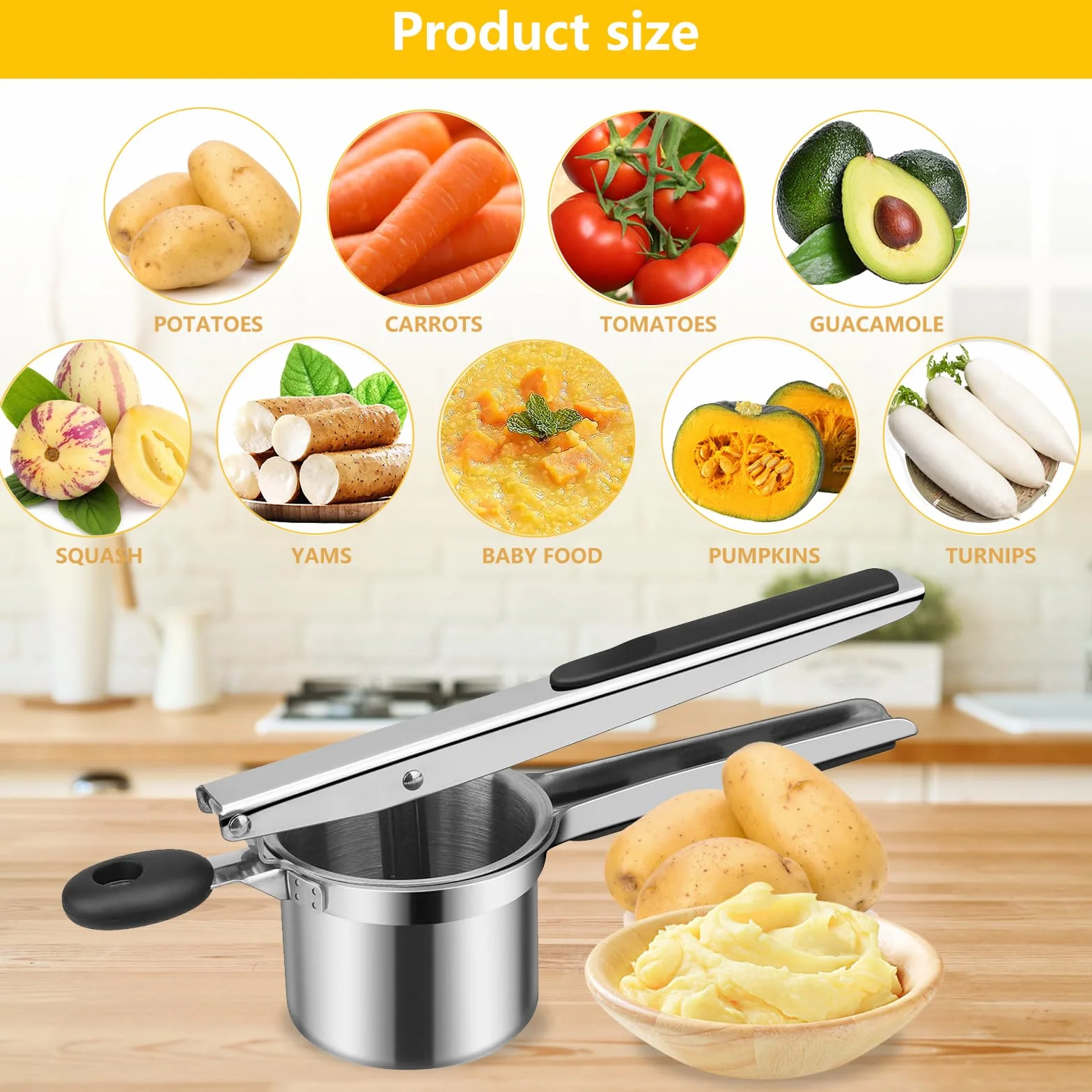 wytrzymała prasa do żywności - Mash Potato Ricer - wielofunkcyjna prasa do tłuczonych ziemniaków