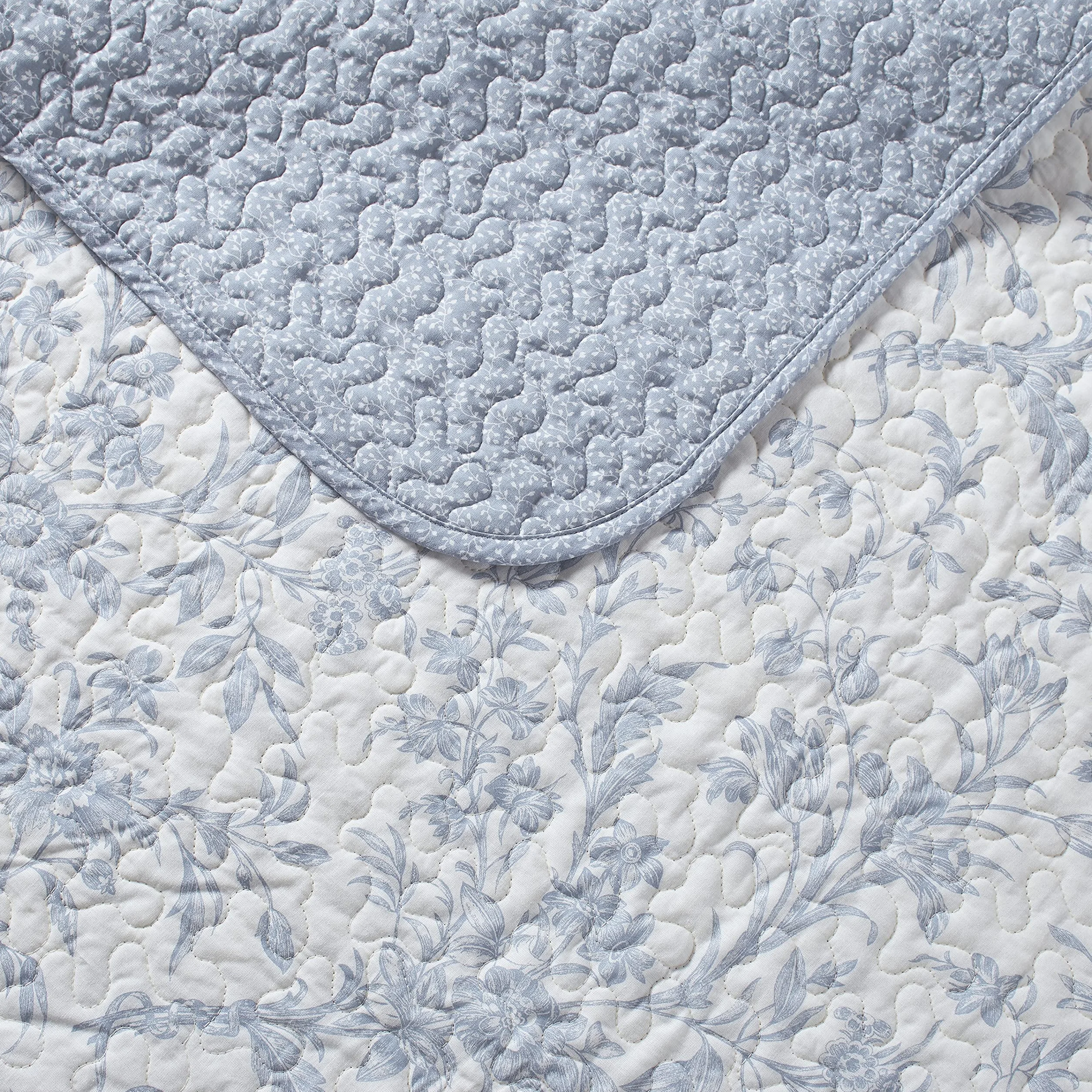 Laura Ashley Home - Kolekcja Amberley - zestaw kołder, 100% bawełna, oddychająca i lekka, dwustronna pościel, wstępnie sprana dla dodatkowej miękkości, podwójna, niebieski spa