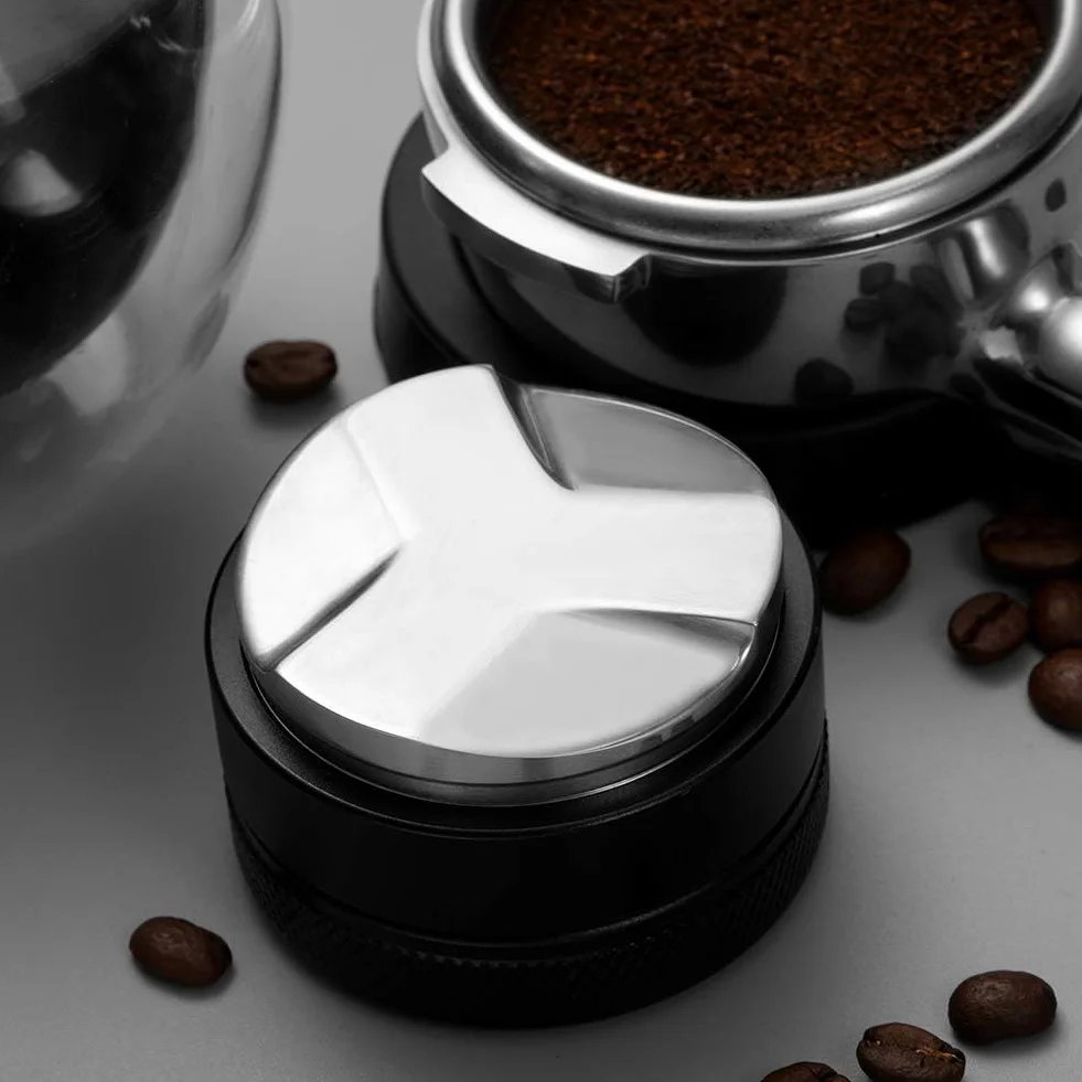 Ubijak kawy 51 mm Stal nierdzewNierdzewne ubijaki Barista espresso Narzędzie wyciskania ziaren kawy Solidsolidpodstawa Dystrybutor Espresso domowego wyposażenia kawiarni DIY (trzy kątowe nachylenia)