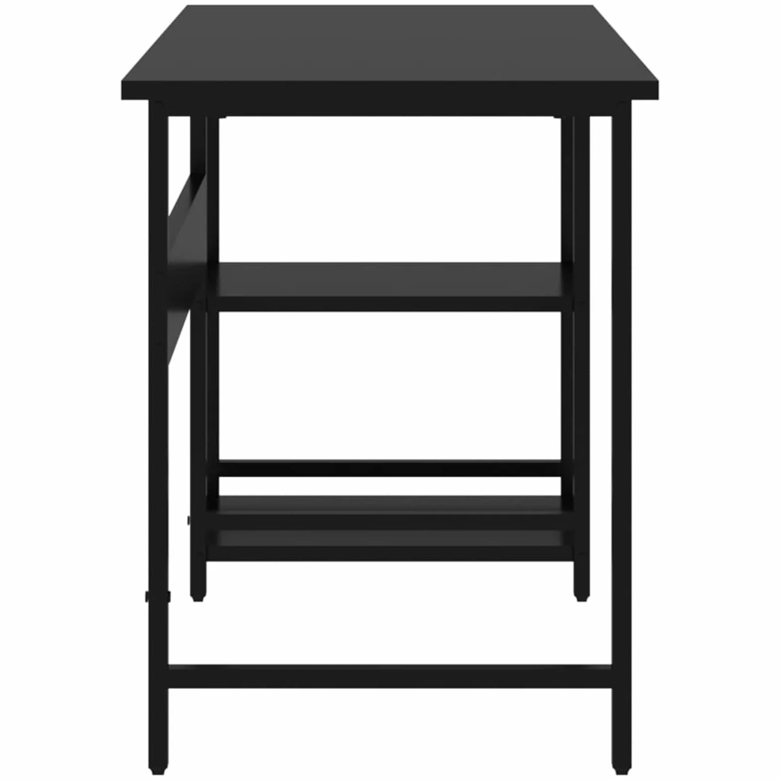 Homgoday Czarne biurko komputerowe 105 x 55 x 72 cm, MDF i metal, meble biurkowe, biurko, biurko komputerowe, biurko zajmujące mało miejsca, stół, biurko, biurko do gier do pokoju dziecięcego