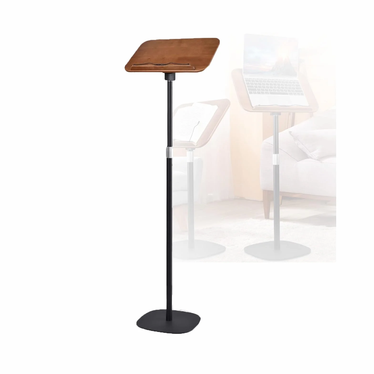 Stojak do czytania książek, regulowany uchwyt na książkę kucharską o wysokości 50–170 cm, z klipsami do nut, przepisów i zdjęć(Black,50-170cm)