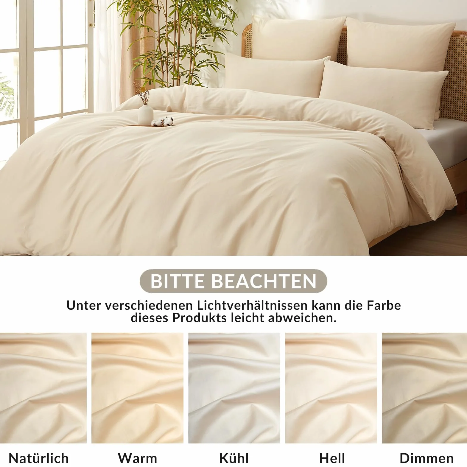 Bailix Pościel satynowa klasy premium, 135 x 200, 2-częściowa, ze 100% bawełny, Öko-Tex, luksusowa, błyszcząca satyna z zamkiem błyskawicznym, zestaw pościeli z 1 poszewką na kołdrę 135 x 200 + 1