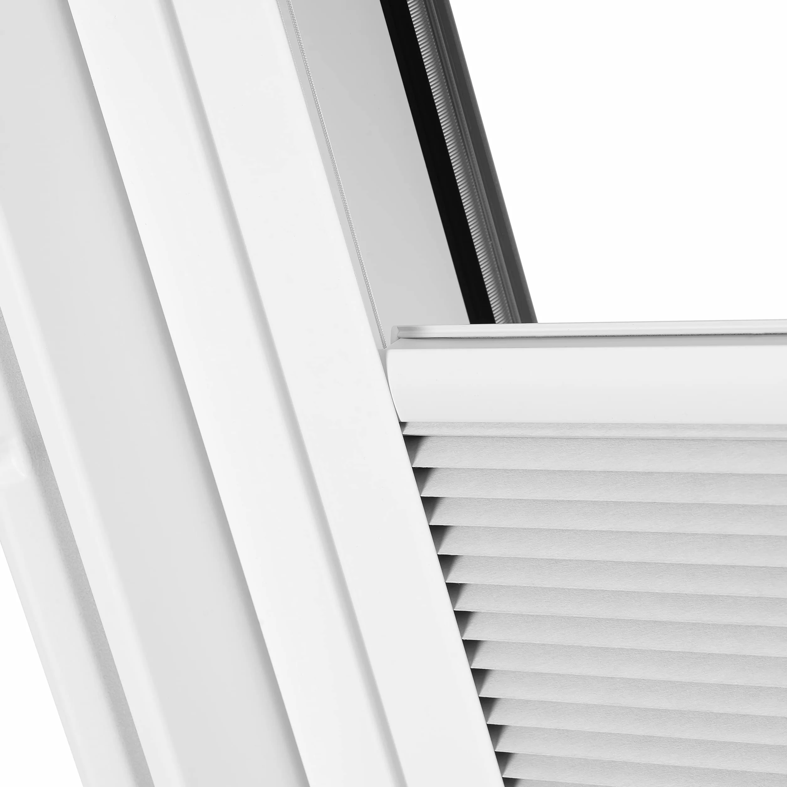 Ventanara® Okno dachowe, roleta o strukturze plastra miodu, bez wiercenia, pasuje do okien Velux, żaluzja plisowana, napięta taśma montażowa (PK08, szara zaciemniająca)